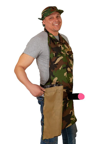 Зелёный фартук с фаллосом LOVETOY (А-Полимер) «Танковые войска» КФ-011