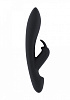 Чёрный вибратор с клиторальным отростком Shots Media BV Mila JIL006BLK (22 см)