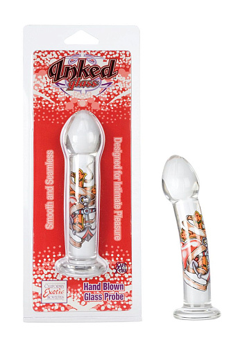 Стеклянная анальная пробка California Exotic Novelties Inked Glass Probe SE-0392-10-2 (15 см)