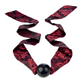 Чёрный кляп с атласными лентами California Exotic Novelties Scandal Ball Gag SE-2712-10-3