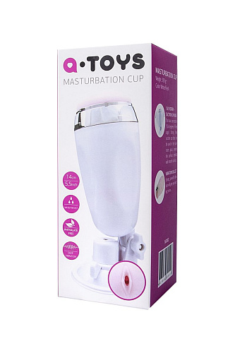Мастурбатор-вагина в белой колбе с присоской и встраиваемой вибропулей A-toys 763002