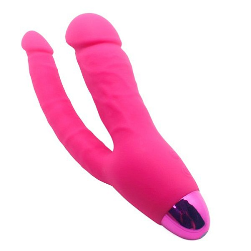 Розовый двойной вибратор Howells INDULGENCE Rechargeable Insatiable Desire 174217pink (21 см)