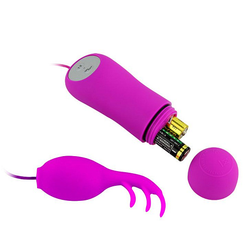 Лиловый клиторальный вибратор с выносным пультом управления Baile Mini Love BI-014142