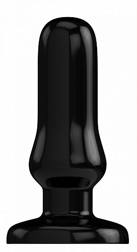 Чёрный анальный стимулятор Shots Media BV Bottom Line 4 Model 6 rubber Black BTM015BLK (15,5 см)
