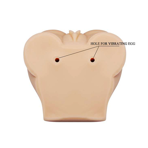 Телесные вагина и анус с вибрацией в позиции догги-стайл Baile BM-009190Z-1