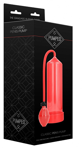 Красная ручная вакуумная помпа для мужчин Shots Media BV Classic Penis Pump PMP001RED