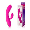 Розовый силиконовый вибромассажёр с отростком и 20 режимами вибрации Bior toys CSM-23055