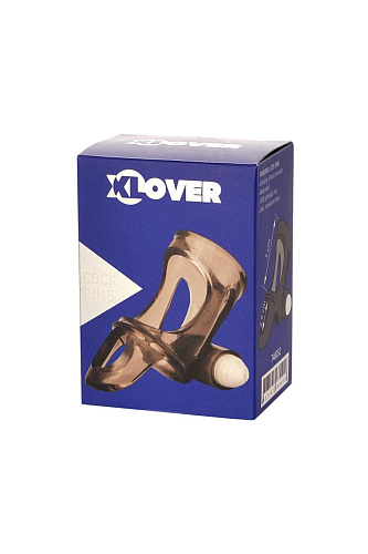 Дымчатая насадка на пенис с вибропулей ToyFa XLover 748032