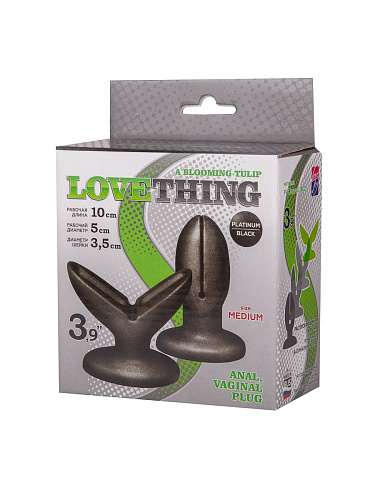 Анально-вагинальный плаг в чёрном цвете LOVETOY (А-Полимер) A Blooming tulip 429703 (11 см)