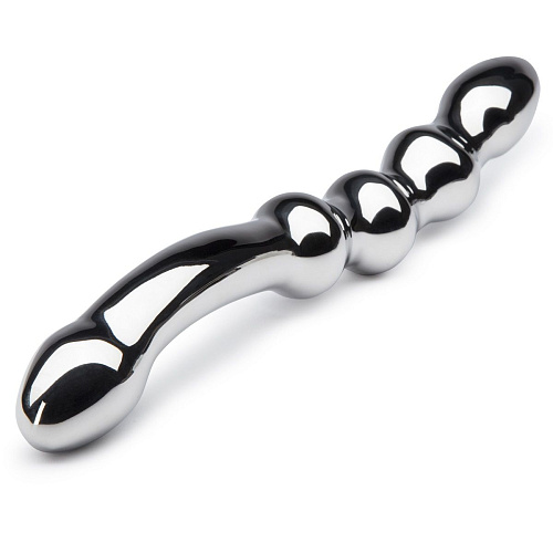 Стальной серебристый изогнутый стимулятор G-точки Fifty Shades of Grey DARKER DELICIOULSY DEEP STEEL G-SPOT DILDO FS-63950 (25,4 см)