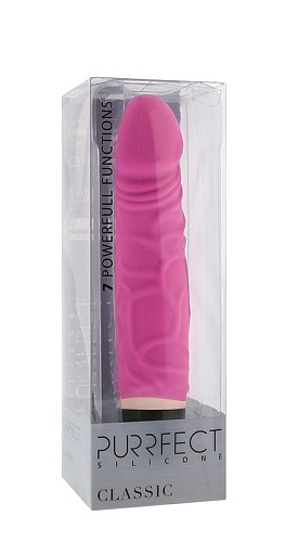 Ярко-розовый вибратор Dream Toys PURRFECT SILICONE CLASSIC 6.5INCH 20778 (16,5 см)