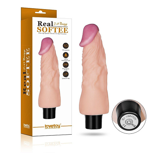 Вибратор-реалистик телесного цвета Lovetoy Real Softee LV0911 (17,8 см)