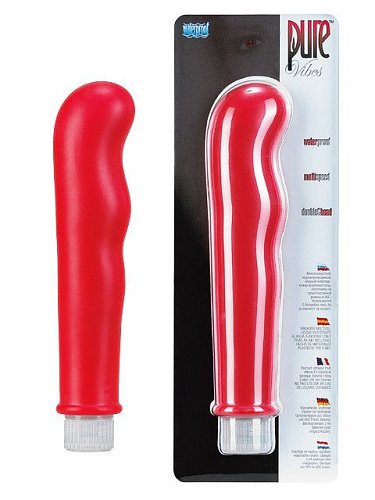 Красный вибромассажёр с наплывами Seven Creations Pure Vibes 06-099RD-BCD (17,8 см)