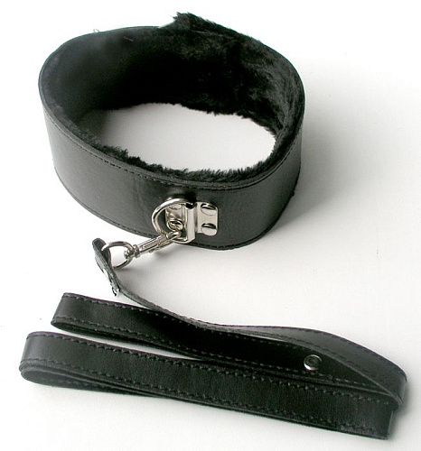Чёрный ошейник с поводком на карабине Bior toys MLF-90093-1