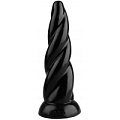 Чёрная коническая спиральная анальная втулка Сумерки богов 1017-32 BX DD (22,5 см)