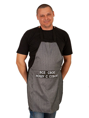 Тёмно-серый фартук с фаллосом LOVETOY (А-Полимер) «Шашлычник» ФМ-004