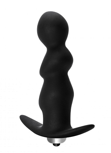 Чёрная анальная пробка с вибрацией Lola toys Spiral Anal Plug 5005-03lola (12 см)
