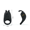 Чёрное эрекционное кольцо с вибрацией Baile Rabbit Vibrator BI-210152