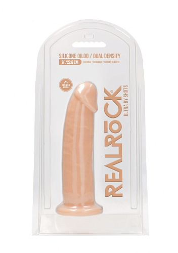 Телесный фаллоимитатор без мошонки Shots Media BV Silicone Dildo Without Balls REA081FLE