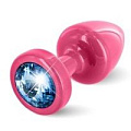 Розовая пробка с голубым кристаллом DIOGOL ANNI round Pink T1 Blue 9020060083 (6 см)