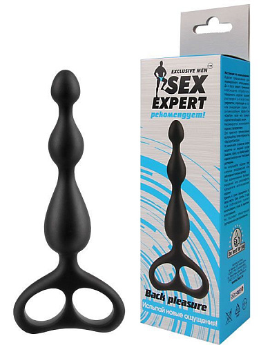 Чёрная анальная цепочка Bior toys Sex Expert SEM-55034 (12,5 см)