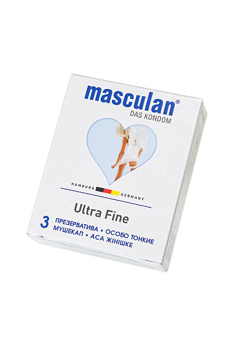 Ультратонкие, прозрачные презервативы с обильной смазкой Masculan Ultra 2 Fine №3 (3 шт)