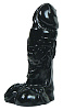 Чёрный фаллоимитатор с точками у мошонки Mister B All Black MB775125 (18 см)