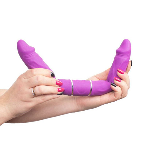 Фиолетовый двусторонний вибратор RestArt Nixon RA-355 (35 см)