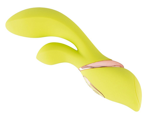 Лаймовый вибратор со стимуляцией клитора Orion 0585220 (20 см)