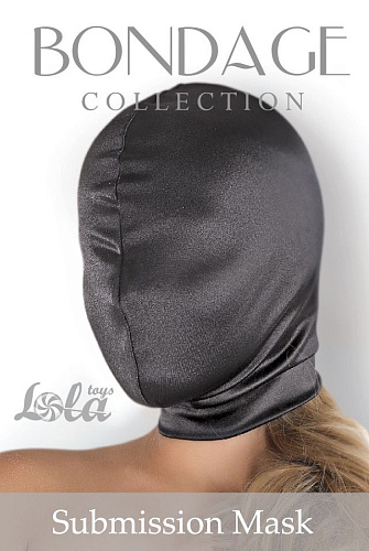 Чёрная глухая шлем-маска Lola toys Submission Mask 1050-01Lola