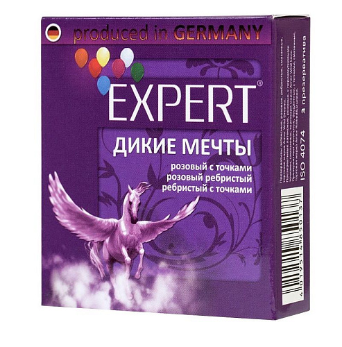 Презервативы с точками и ребрами Expert «Дикие мечты» №3 (3 шт)