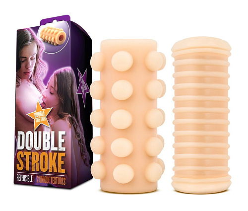 Двусторонний мастурбатор с шишечками и рёбрами телесного цвета Blush Novelties X5 Men Double stroke  BL-06403