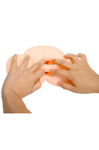 Телесный реалистичный полуторс с двумя любовными тоннелями Xise XS-MA50005