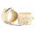 Бежевые кожаные наручи БДСМ арсенал 51031ars