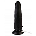 Чёрный реалистичный вибромассажёр с присоской Сумерки богов №10 354-10 BX DD (17 см)