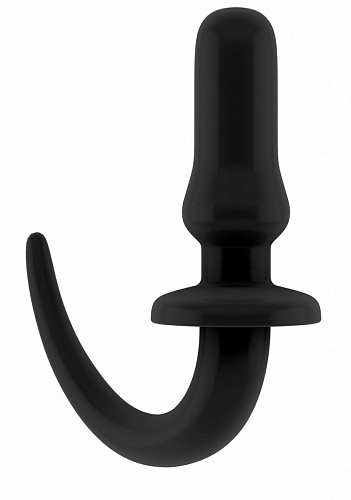 Чёрная анальная пробка с хвостиком-ручкой Shots Media BV SONO №12 SON012BLK