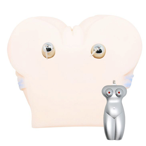 Мастурбатор-попка телесного цвета с двойной вибрацией и двумя входами Baile BM-009181