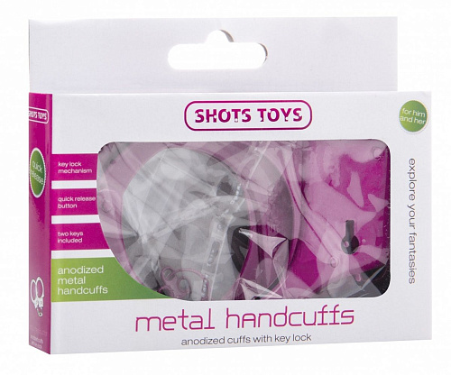 Розовые металлические наручники Shots Media BV SHOTS TOYS Pink SHT347PNK
