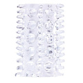 Прозрачная насадка на пенис с шипами и шишечками Dream Toys BASICX TPR SLEEVE CLEAR 0.7INCH 20684