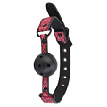Чёрно-розовый кляп-шарик с отверстиями Dream Toys BALL GAG 21646