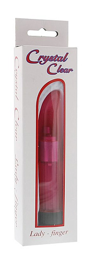 Розовый миниатюрный вибратор Seven Creations Crystalclear Pinki Ladyfinger 4040CPKSC (13 см)