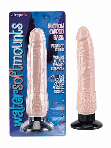 Вибромассажёр с пультом-присоской у основания телесного цвета Seven Creations 06-160LFL BCD GP (19 см)