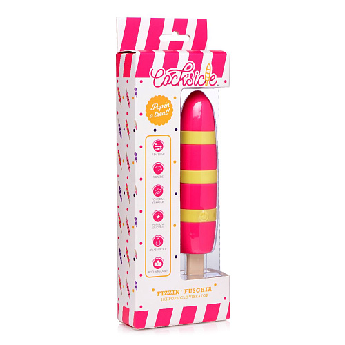 Ярко-розовый вибростимулятор-эскимо XR Brands 10X Popsicle Vibrator AG177-Magenta (21,6 см)