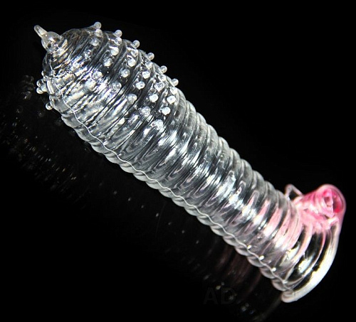 Прозрачная закрытая насадка на член с рельефом Brazzers BRR003 (14,5 см)