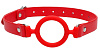 Красный кляп-кольцо с кожаными ремешками Shots Media BV Silicone Ring Gag with Leather Straps OU463RED