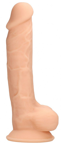 Телесный фаллоимитатор Shots Media BV Silicone Dildo With Balls REA075FLE (17,8 см)