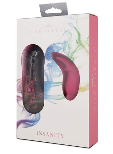 Розовый вибромассажёр с ушками на пульте управления Vibe Therapy INSANITY A0030T6VPGAC