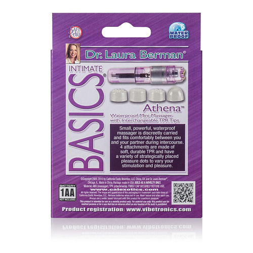 Фиолетовый стимулятор с белыми насадками California Exotic Novelties Athena SE-9730-14-3 (10 см)