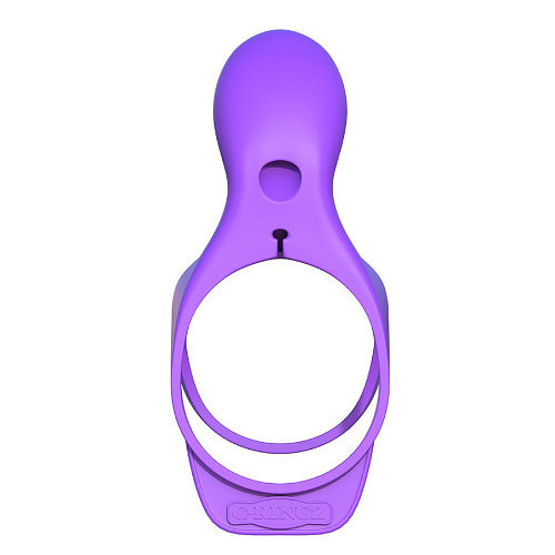 Фиолетовое эрекционное кольцо-насадка на пенис и мошонку Pipedream Ultimate Couples Cage PD5816-12