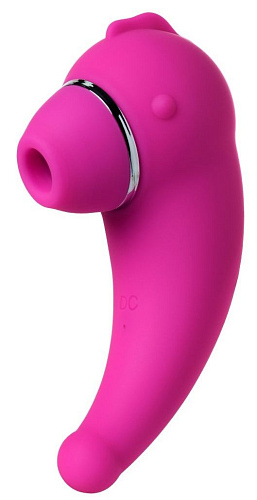 Комплект из розовых вакуум-волнового стимулятора клитора и вибратора ToyFa Dino 119000 (3 шт)